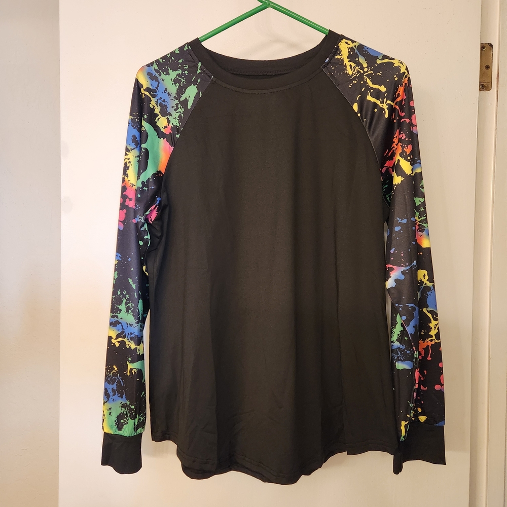 Black Multicolor Long Sleeve Tee